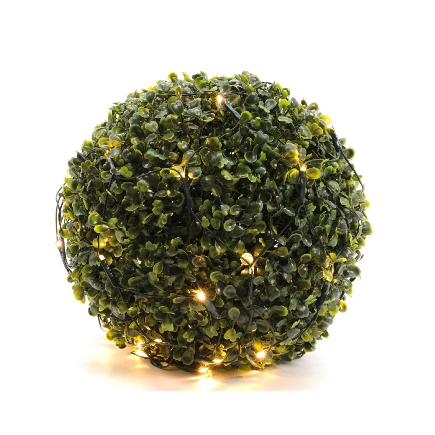 2 stuks LED netverlichting buxus buit diameter 35cm-60L groen warm wit Lumineo