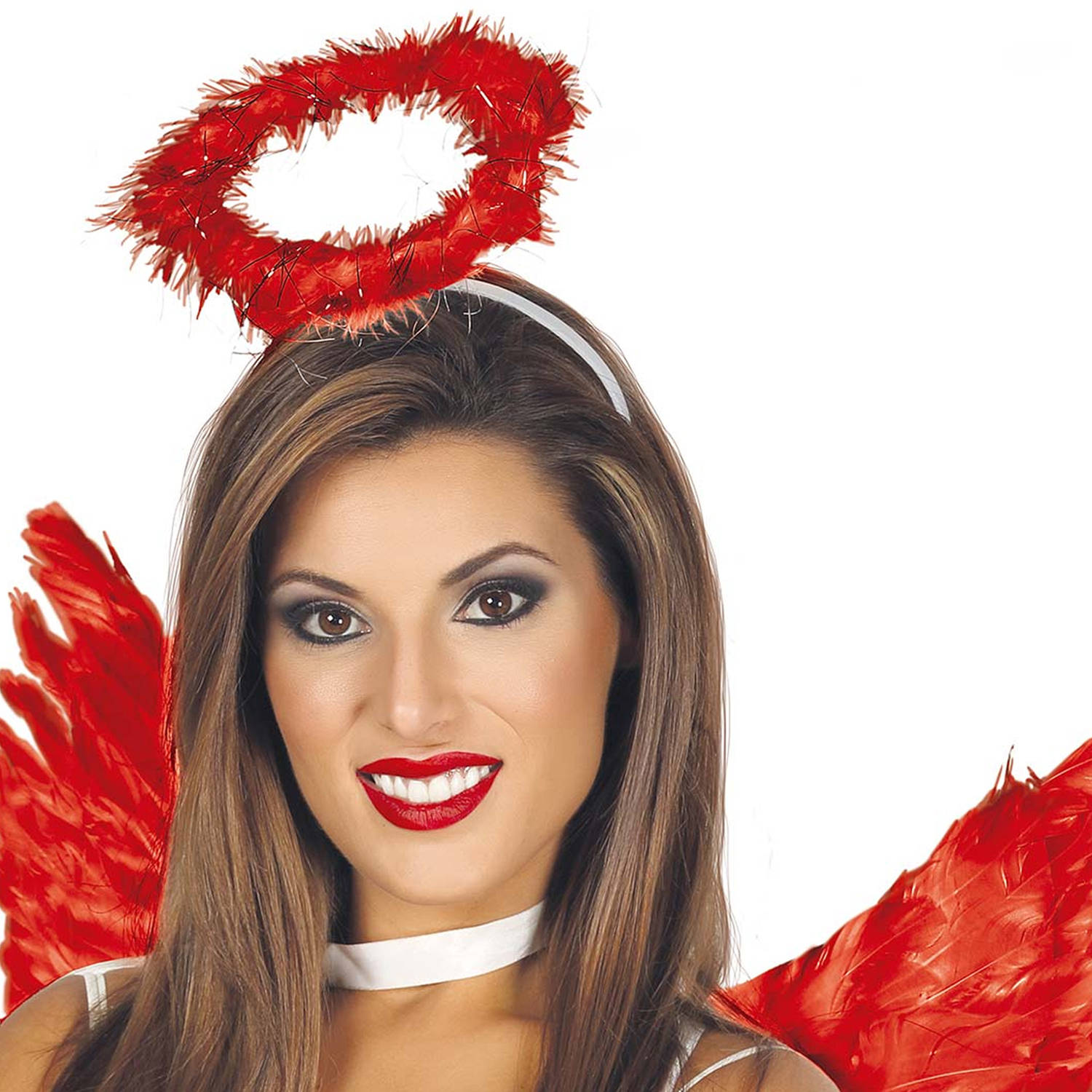 Diadeem engel - halo - rood - meisjes/dames - Halloween/carnaval thema