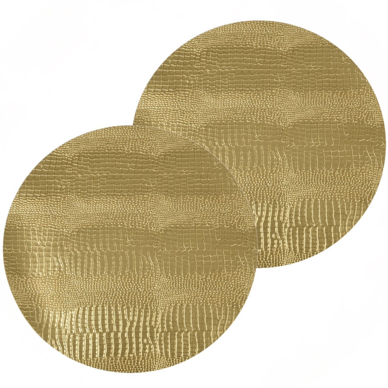 1x stuks ronde placemats goud glitter 38 cm van kunststof Placemats