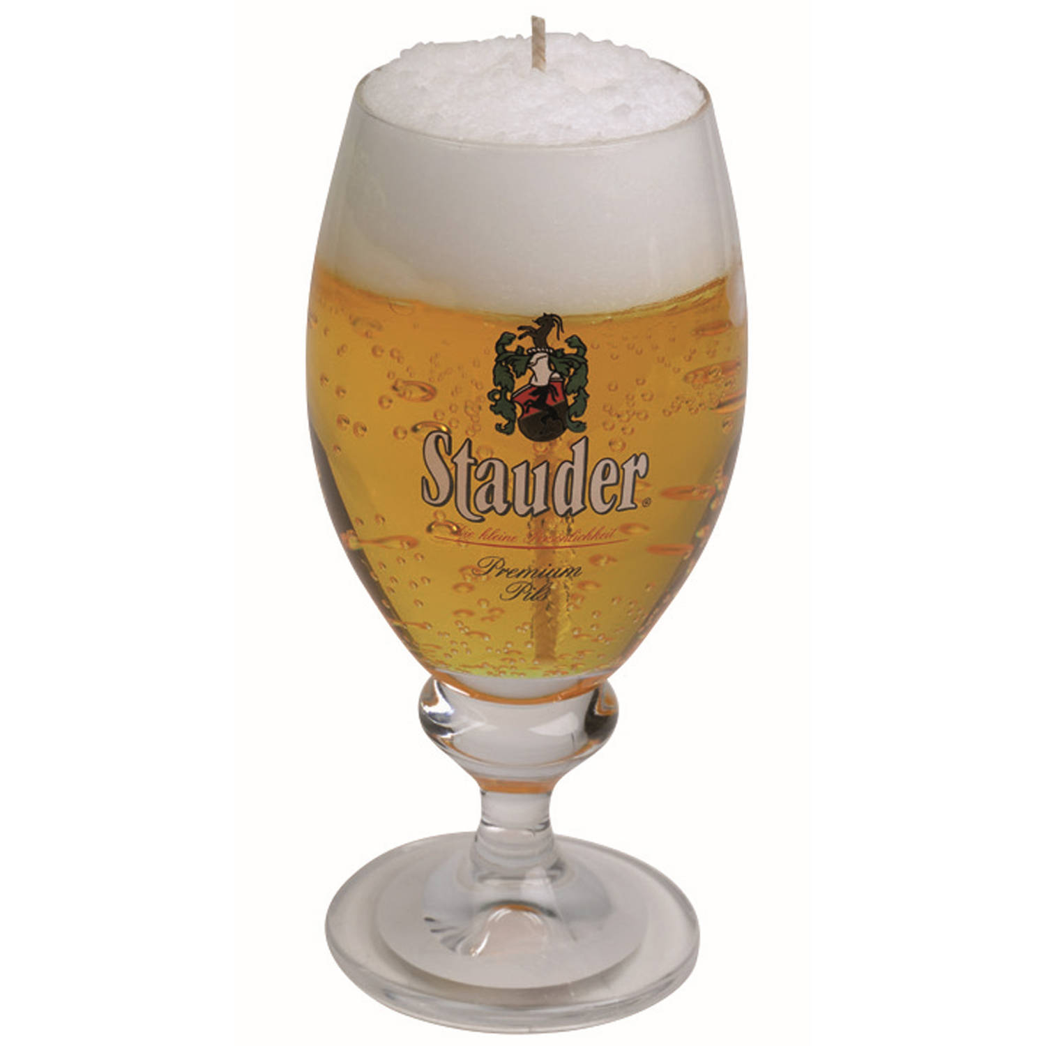 Bierglas gadget/kado Bierkaars - Duits bier - H15 cm - Vaderdag/verjaardag - figuurkaarsen