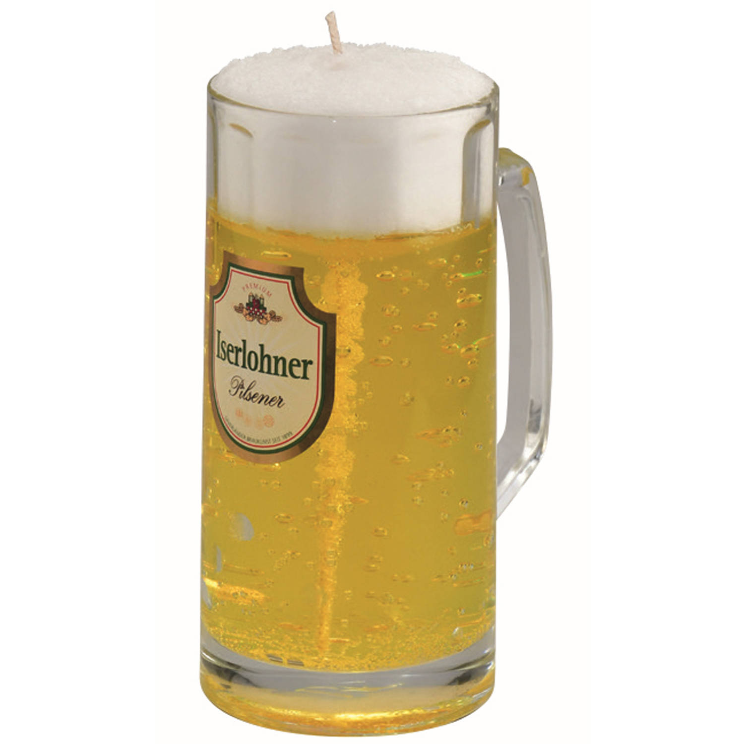 Bierglas gadget/kado Bierkaars - Duits bier - 15 cm - Vaderdag/verjaardag - figuurkaarsen