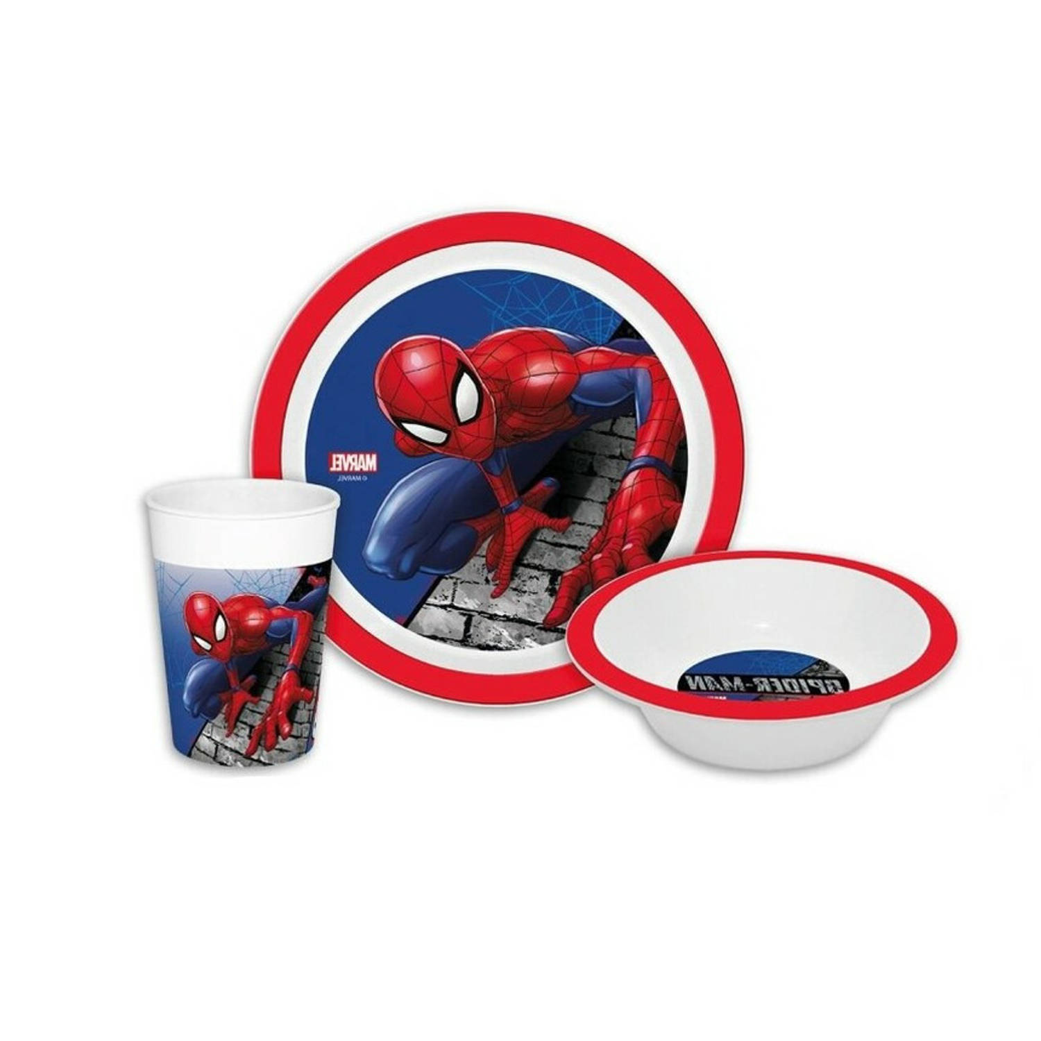 Marvel Spider-Man - Ontbijtset - Dinerset - Lunchset - Bord - Kom - Beker - Spiderman