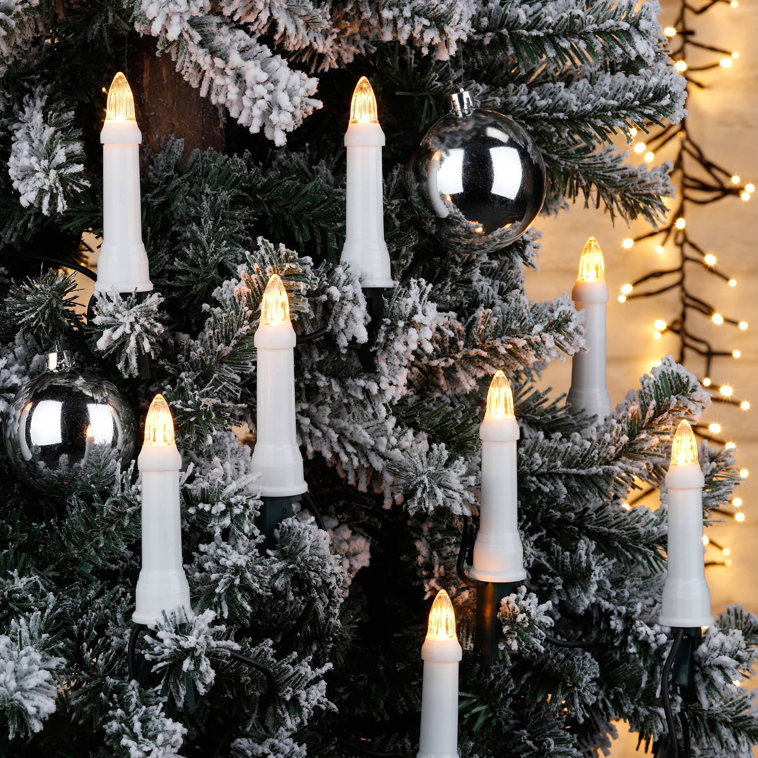 HI kerstverlichting - 30 LED kaarsen op clip - 1310 cm - warm wit - Kerstverlichting kerstboom