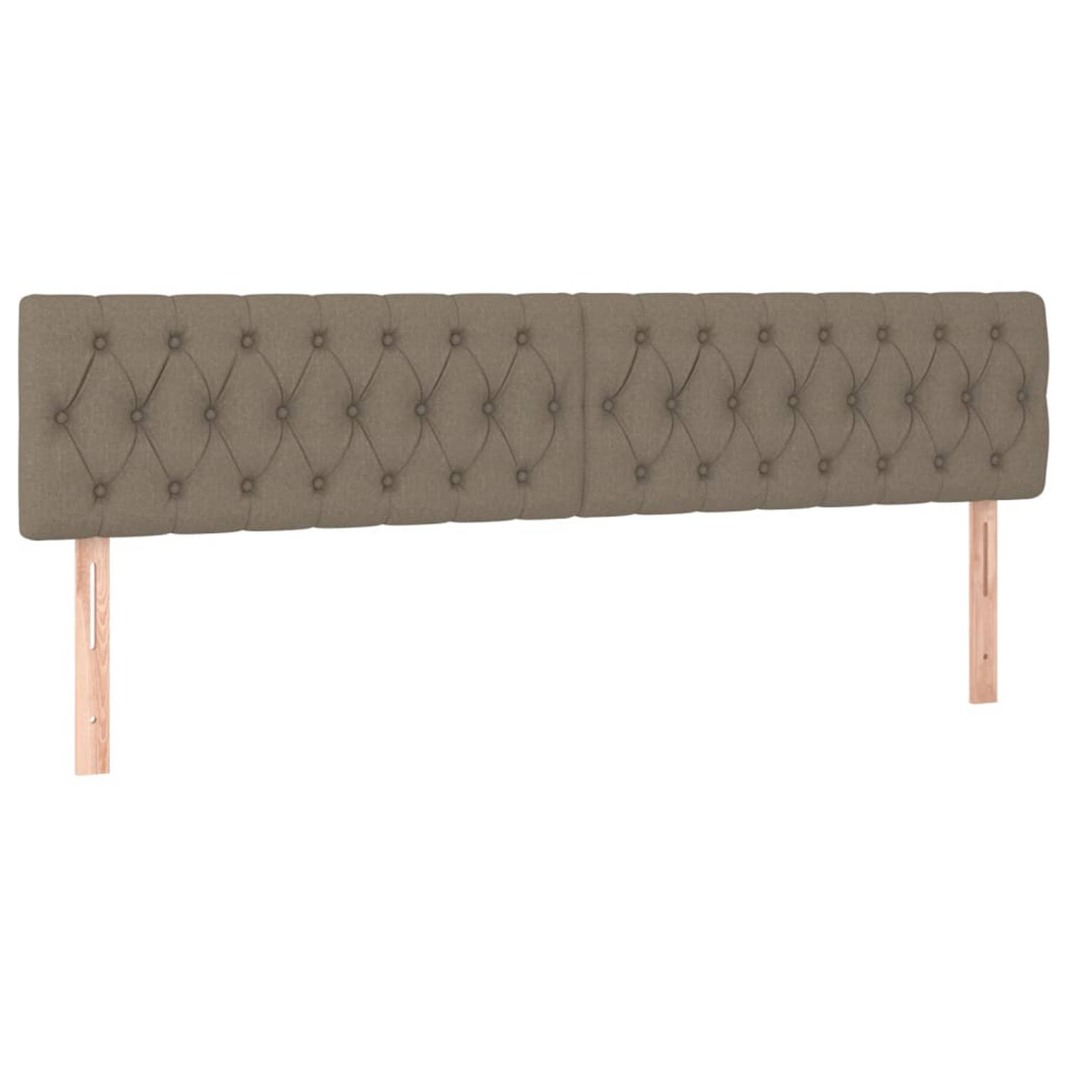 The Living Store Hoofdbord Bed - 180 x 7 x 78/88 cm - Taupe