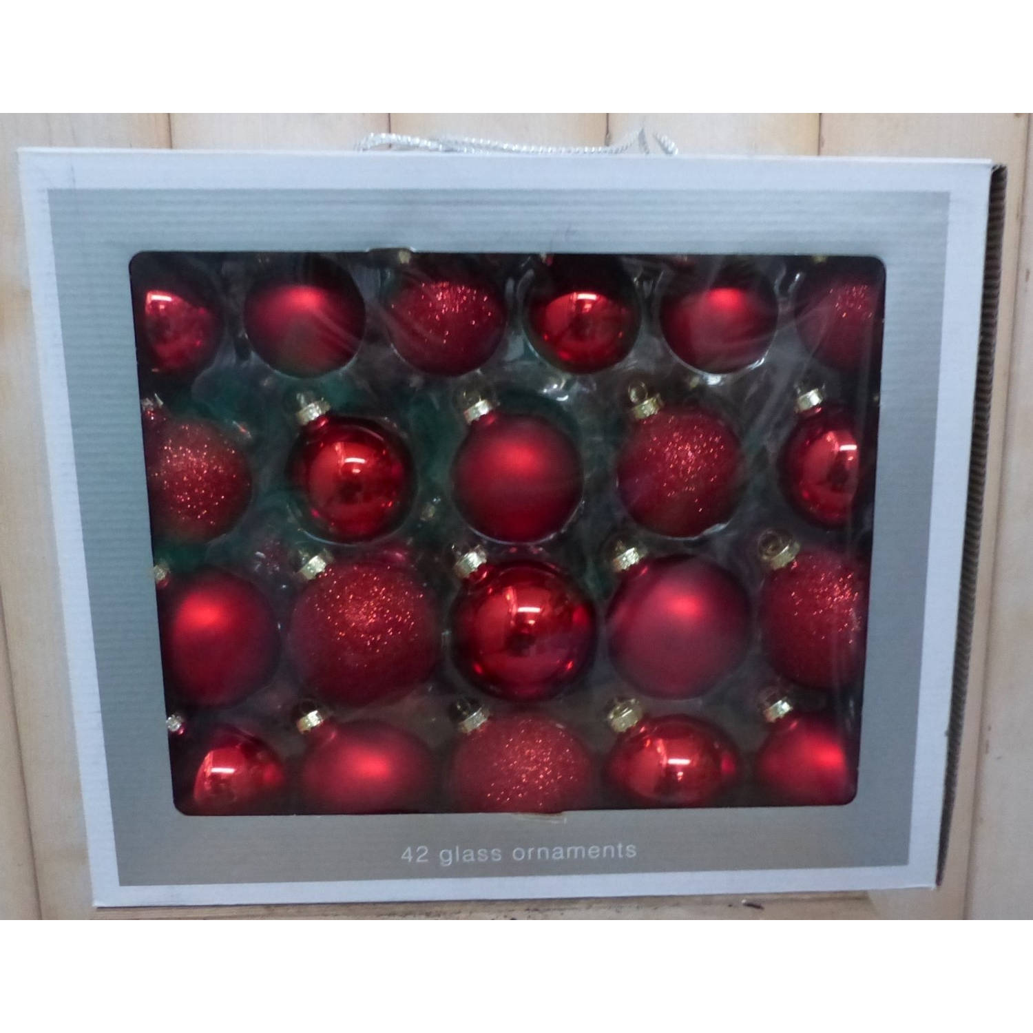 Kerstballen glas rood