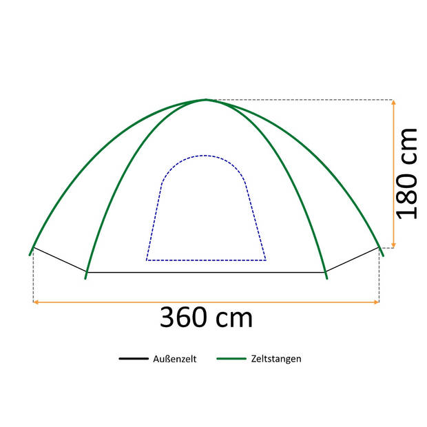 CampFeuer- Koepeltent, Hexagon tent "Dhawalagiri" 4 persoons, Gratis verzending