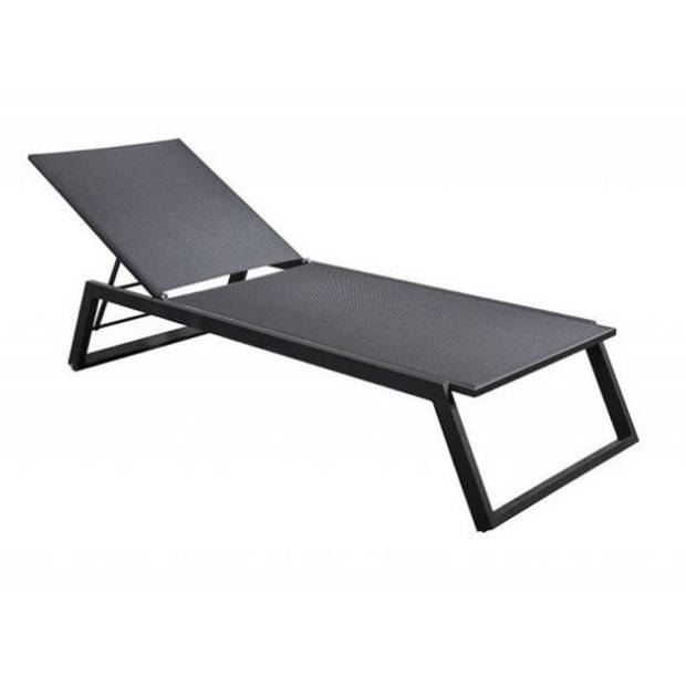 Yoi - Mizu stackable lounger alu black/black textilene