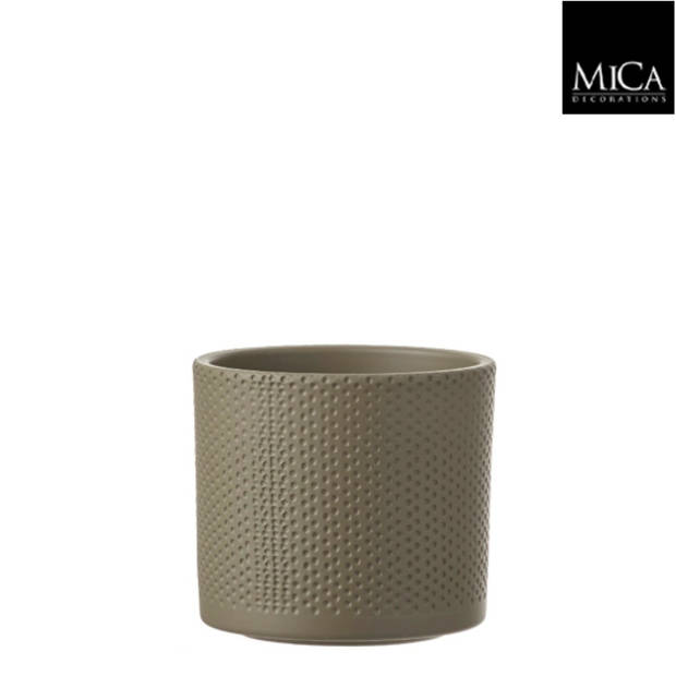 Mica Decorations - Era pot rond groen h12,5xd13,5 cm