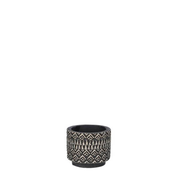 Mica Decorations - Kjeld pot rond zwart - h6,5xd7,5cm