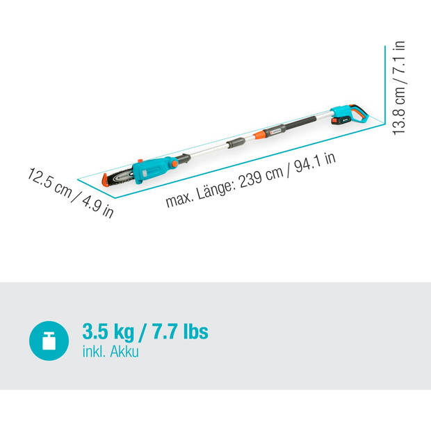 Gardena - Accu telescopische snoeizaag TCS 20/18 P4A set