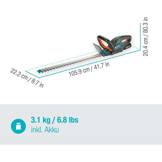 Gardena - Accuheggenschaar ComfortCut 60/18V P4A set