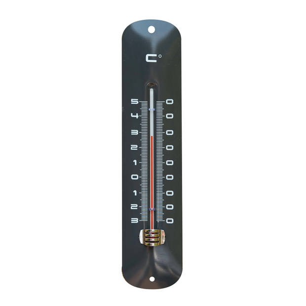 Nature - Muurthermometer metaal antraciet 30x6,5x1 cm