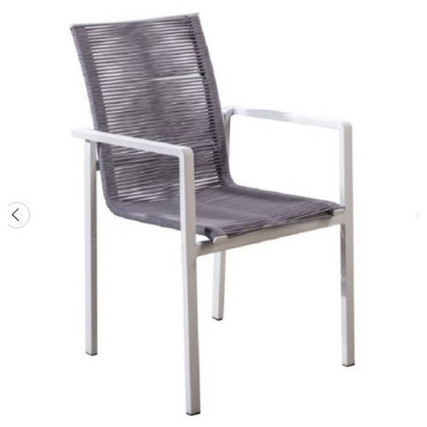 Yoi - Ishi stackable dining chair alu white/rope light grey