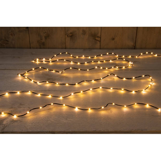 Anna's Collection - WIRE CHAIN 600L/18M LED CLASSIC - 4M AANLOOPSNOER ZWART - 4,5V/IP44 TRAFO MET AAN/ 8/16H TIMER/UI...