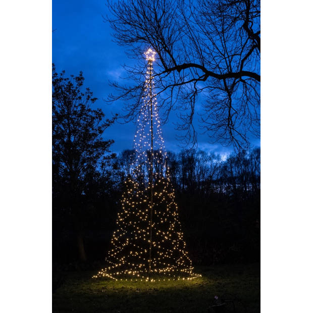 Anna's Collection - Tree With Star On Pole diameter160X500 cm836 Led Classic Warm