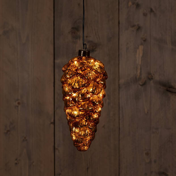 Anna's Collection - Glass Pinecone Antique Gold 20X9Cm 15Led Classic Warm /