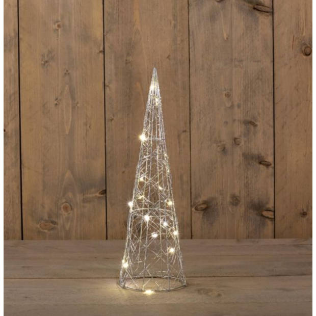 Anna's Collection - Metal Cone Silver 40Cm 20Led Warm White - 50Cm Clear Le