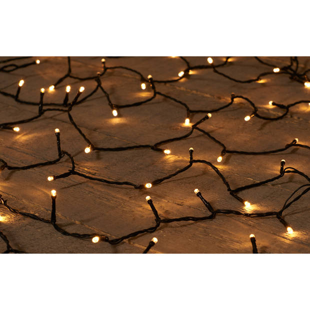 Anna's Collection kerstverlichting - warm wit - 1500 cm - 200 leds - batterij - Kerstverlichting kerstboom