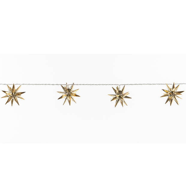 Anna Collection verlichting met 10 3D sterren- 150 cm- goud -warm wit - Lichtsnoeren