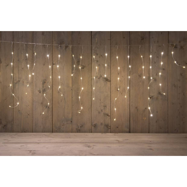 Anna's Collection - ICICLE LIGHTS 90L 180X70CM LED WARM WIT 18 STRENG 3/5/7/3/5/7 5M TRANSPARANT AANLOOPSNOER 4.5V/IP...