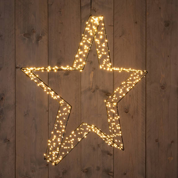 Anna's Collection - Metal 56 cmx7 cm 3D Star Black With 540Led Classic Warm