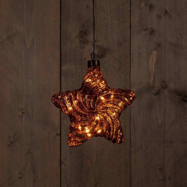 Anna's Collection - Star Antique Gold 15Cm/10Led Classic Warm / Mercury Cop