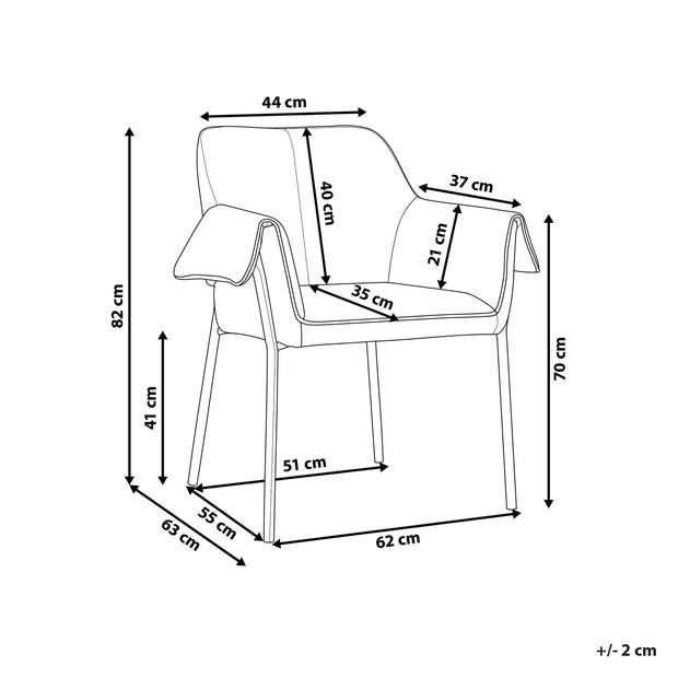 Beliani ARLA - Fauteuil-Wit-Polyester