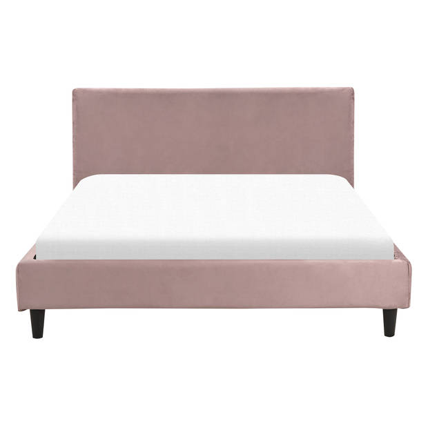 Beliani FITOU - Tweepersoonsbed-Roze-Fluweel