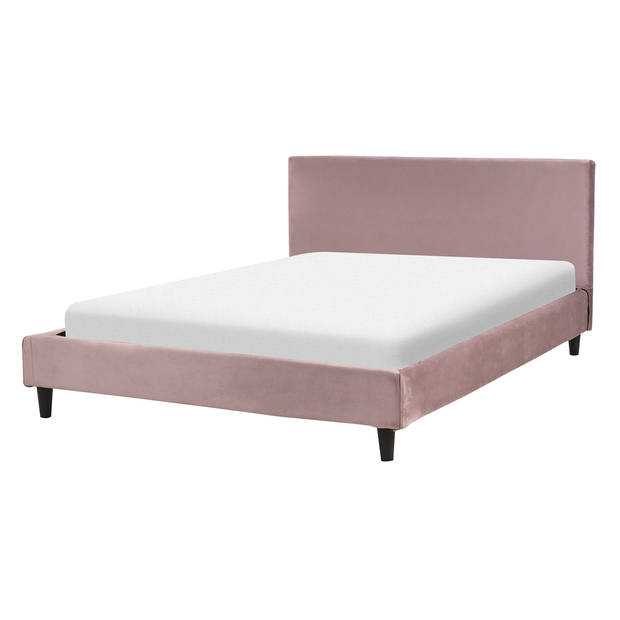 Beliani FITOU - Tweepersoonsbed-Roze-Fluweel