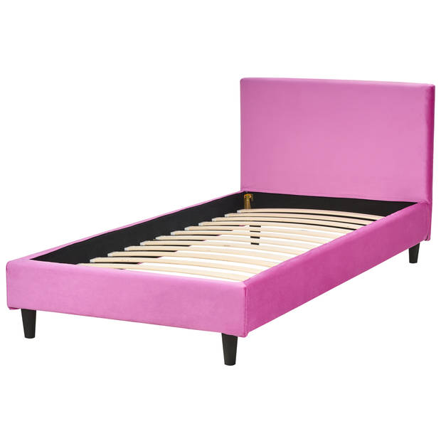 Beliani FITOU - Bekleding voor bedframe-Roze-Fluweel