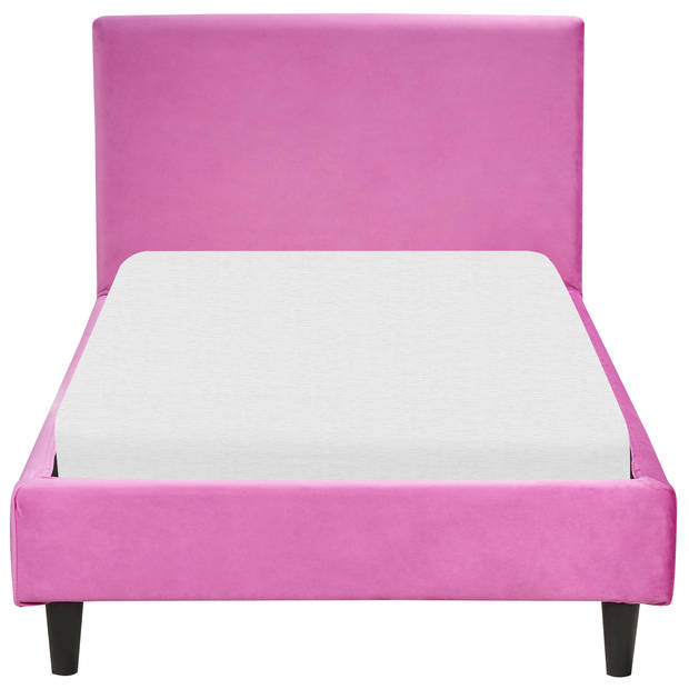 Beliani FITOU - Bekleding voor bedframe-Roze-Fluweel