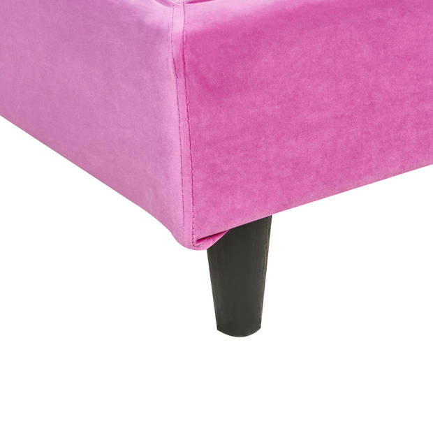 Beliani FITOU - Bekleding voor bedframe-Roze-Fluweel