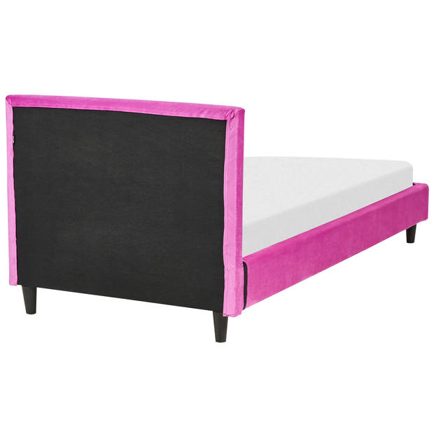 Beliani FITOU - Bekleding voor bedframe-Roze-Fluweel