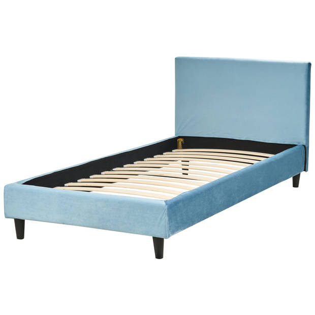 Beliani FITOU - Bekleding voor bedframe-Blauw-Fluweel