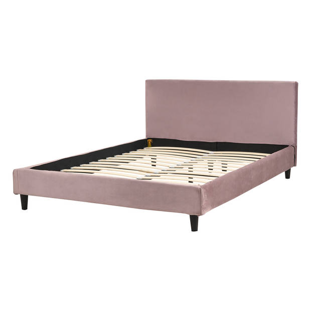 Beliani FITOU - Bekleding voor bedframe-Roze-Fluweel