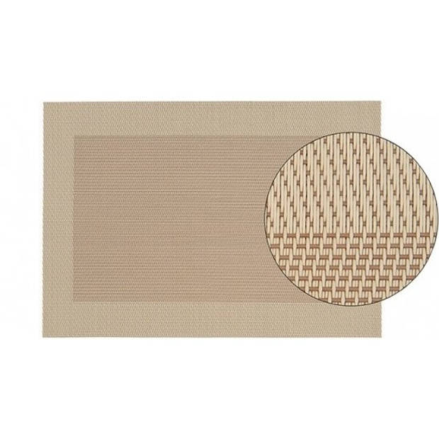 1x Placemat beige/bruine gevlochten/geweven print 45 x 30 cm - Placemats