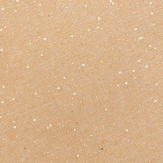 Feeric placemats - 4x - goud - rond - D38 cm - glitters - jute - Placemats
