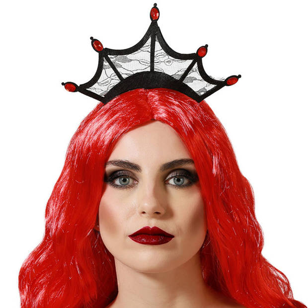 Halloween thema diadeem kroontje - one size - zwart - meisjes/dames - Verkleedhoofddeksels