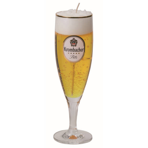Bierglas gadget/kado Bierkaars - Duits bier - H20 cm - Vaderdag/verjaardag - figuurkaarsen