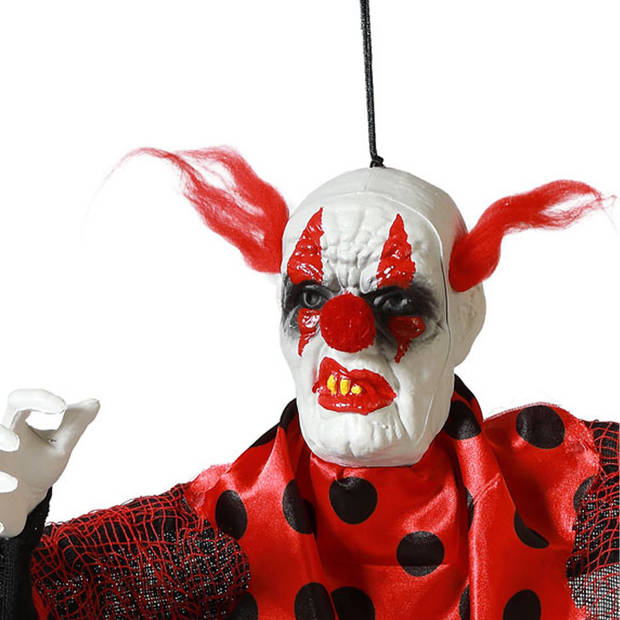 Halloween/horror thema hang decoratie horror clown - enge/griezelige pop - 120 cm - Feestdecoratievoorwerp