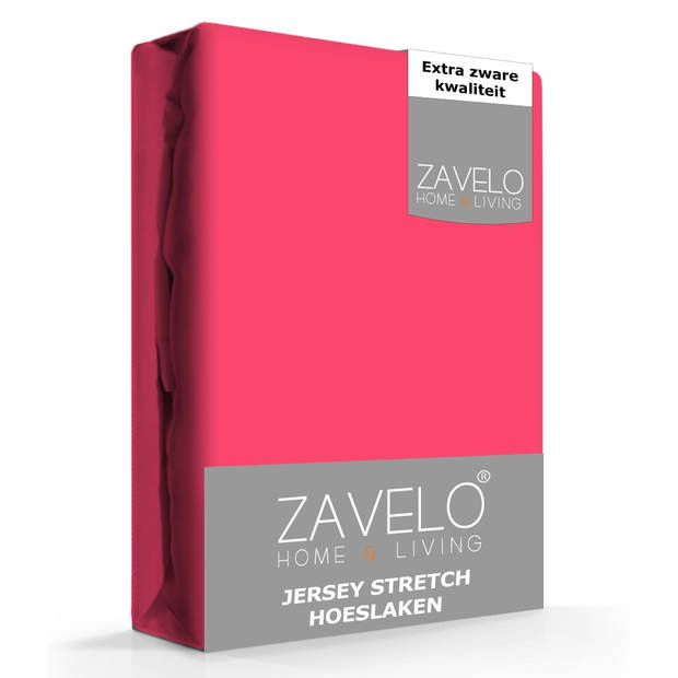 Zavelo® Jersey Hoeslaken Fuchsia-2-persoons (140x200 cm)