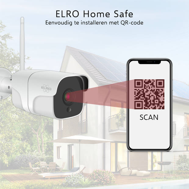 ELRO CO7000 Outdoor Wifi IP Beveiligingscamera met bewegingsmelder en nachtzicht – Full HD 1080P – IP66 Waterdicht