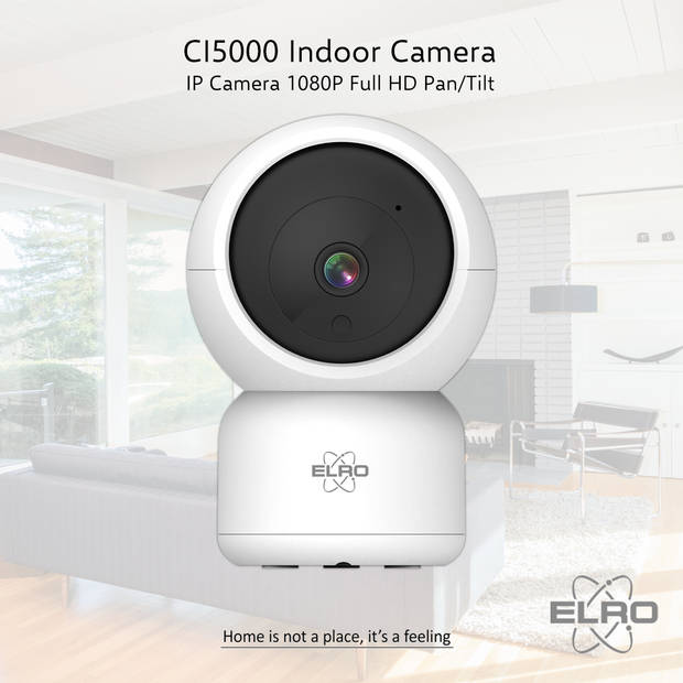 ELRO CI5000 Indoor Wifi IP Beveiligingscamera met bewegingsmelder en nachtzicht – Full HD 1080P - met Sirene