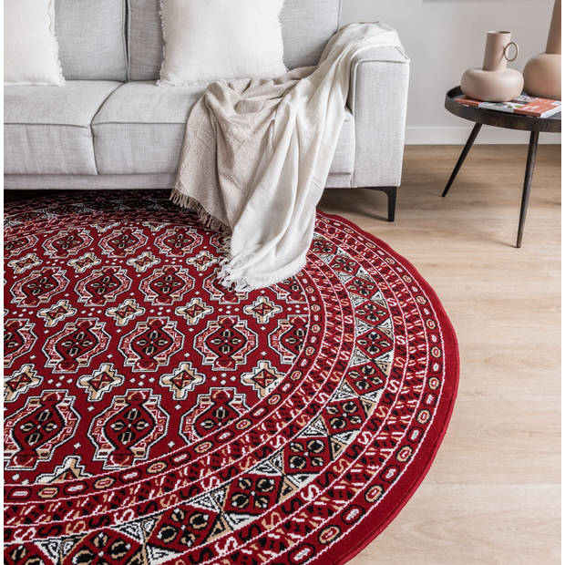 Rond vintage vloerkleed Marad rood Interieur 05