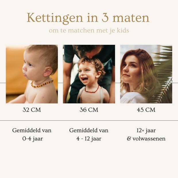 Wild Sun Barnsteen Ketting Volwassene - Amber Ketting - Baltische Barnsteen – 45 cm – Lemon / Milk