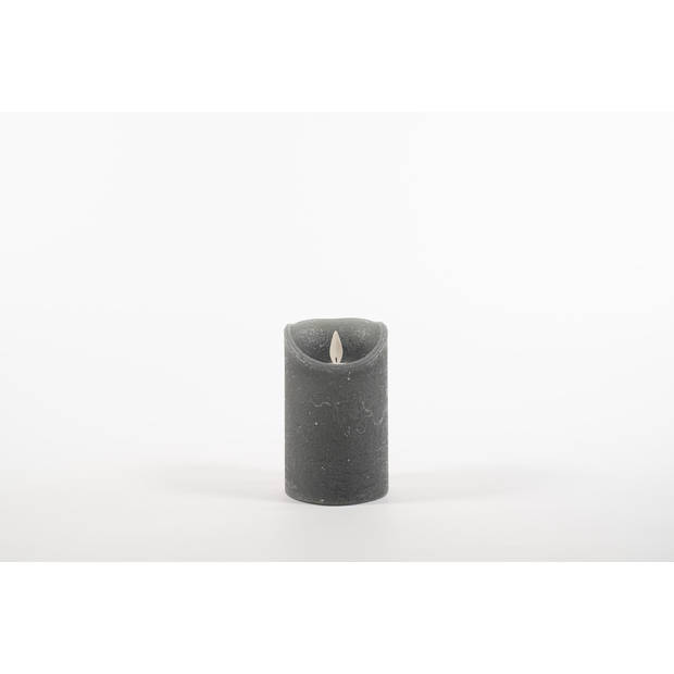 Anna's Collection - Rustic Wax Candle Moving Flame 7,5X12,5Cm Grey 3 X Aa