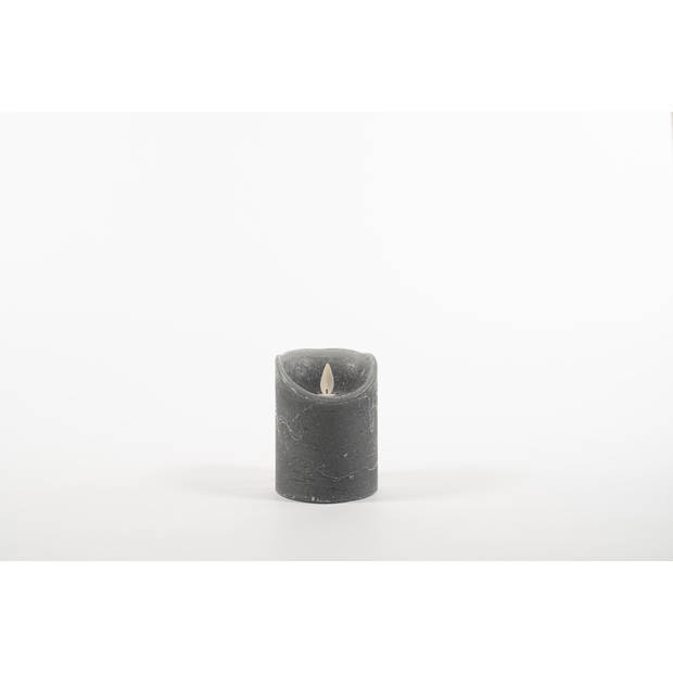 Anna's Collection - Rustic Wax Candle Moving Flame 7,5X10Cm Grey 3 X Aaa