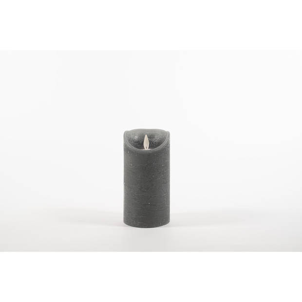 Anna's Collection - Rustic Wax Candle Moving Flame 7,5X15Cm Grey 3 X Aaa