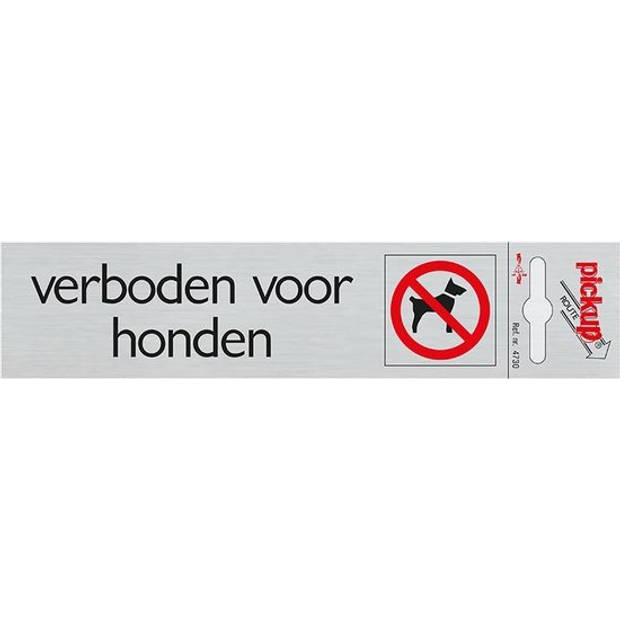 Pickup - Route Alulook 165 x 44 mm Sticker verboden voor honden