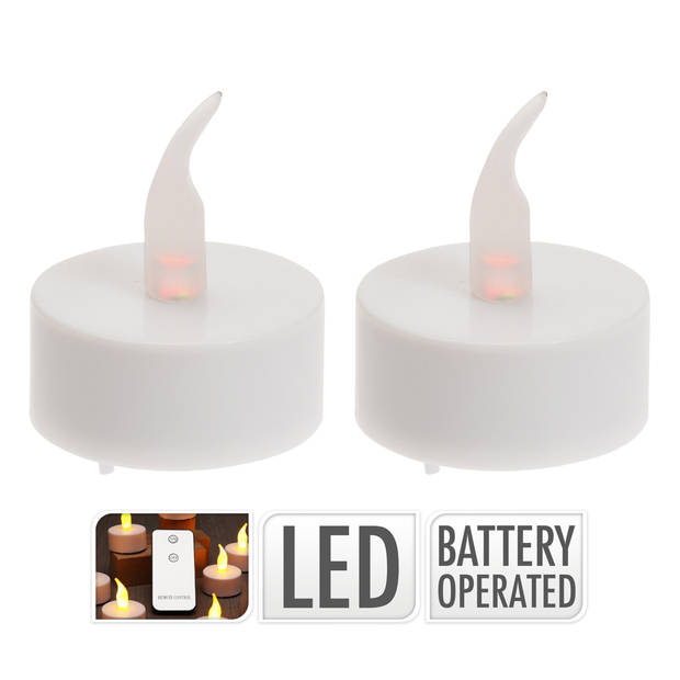 Ambiance Lights Waxinelichtjes - 10x - LED - op batterijen - met afstandsbediening - theelichtjes - LED kaarsen